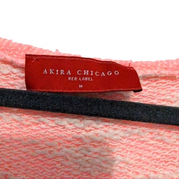 *Akira Chicago Red Label Peach Embroidered Sweater Sz M - Picture 5 of 5